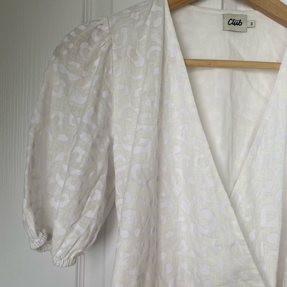 Beymen 100% Linen Jacquard Wrap Dress Size 34 (XS) - Picture 8 of 15